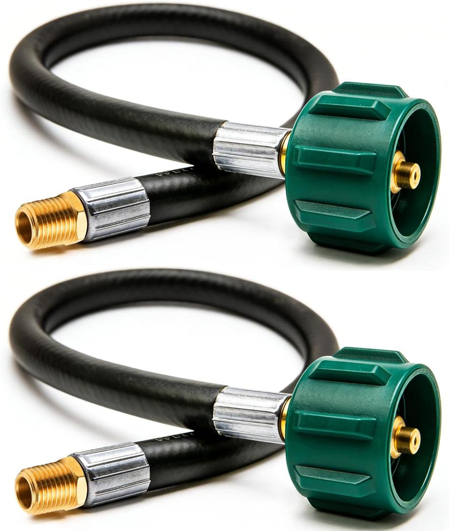 2 Pack 15 RV Propane Hose for Dual LP Tanks, QCC1/Type 1 to 1/4 Male NPT, Four-Layer Camper Propane Tank Hose, CSA Certified, 350 PSI