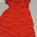 oten Women's Sexy One Shoulder Ruched Bodycon Sleeveless Mini Cocktail Club Party Short Dresses (Red, Small)