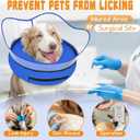Elevated Inflatable Dog Cone Collar Alternative After Surgery, Dog Donut Collar, Soft Pet Cone to Stop Licking for Large Dogs