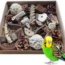 GPPYMX Natural Bird Foraging & Parrot Shredding Toys Box - Bird Toys Natural Foraging Box Foot for Parakeets, Cockatiels, Conures, Love Birds, and Small to Medium Birds (Color-A)