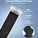 VEVOR CTO Whole House Water Filter, 20 x 4.5 Inch Universal Fit, Activated Carbon Block Cartridge Replacement, 5 Micron Coconut Shell Charcoal Filters, Reduces Chlorine, Taste & Odor, 2 Pack