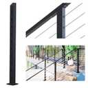 Dawn Railing 36 Heavy-Duty Cable Railing Post, 36x2x2 High Strength Steel Stair Middle Post with 33 Bevel Drilled Holes, Black Powder Finishing Surface for Cable Railing System Kit Stair, 1 Pack