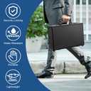 File Organizer Storage Box with Combination Lock and Handle, 14.2x9.4x4.5 Inch, Portable Locking Hard Briefcase for Paperwork Documents & Valuables, Security Box for Office Business Trip