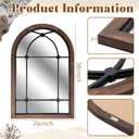 Vercraft Rustic Mirror for Bathroom, Wooden Framed Farmhouse Mirror, Wall Mount Farmhouse Decorative Brown Vintage Mirrors for Bathroom Vanity, Bedroom, Entryway, Living Room(24 x 36 Inch,Arched)
