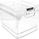 Pack of 4 Isaac Jacobs 2-Pack Extra-Large Clear Storage Bins (11.5” L x 14” W x 9” H) w/Cutout Handles, Plastic Organizer for Home, for Kitchen, Fridge, Pantry, BPA Free, Food Safe (Extra-Large) 2 bins are broken