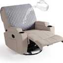 Ruaozz 100% Waterproof Recliner Chair Covers, Upgraded Non Slip Recliner Backrest Cover, Washable Recliner Covers for Reclining Chair with Straps, Headrest Covers for Recliner Chair, Light Grey