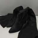 Shoe'N Tale Women Stretch Suede Chunky Heel Over The Knee Boots Thigh High for Women (9.5)