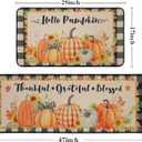 MEHOFOND Hello Pumpkin Kitchen Mats Set of 2, Fall Thanksgiving Decor Mat, Buffalo Plaid Farmhouse Autumn Harvest Pumpkin Thankful Holiday Absorbent Non Slip Anti Fatigue Rugs 17 x 29 and 17 x 47 in