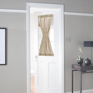 2 x NICETOWN Privacy Sidelight Curtain Short - 40 inches Length Semitransparent Faux Linen Privacy with Enough Light French Door Panel Curtain with Tie Back (Taupe, Sold Individually, 30 inches Wide)