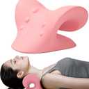 RESTCLOUD Neck and Shoulder Relaxer, Cervical Traction Device for TMJ Pain Relief and Cervical Spine Alignment, Chiropractic Pillow, Neck Stretcher(Pink)