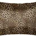 Fashion Leopard Cheetah Satin Silk Pillowcase for Hair and Skin Pillow Cases Standard Size Soft Silk Pillow Case with Envelope Closure Print Leopard Satin Cooling Pillow Covers (20x26 in) 1 Pack