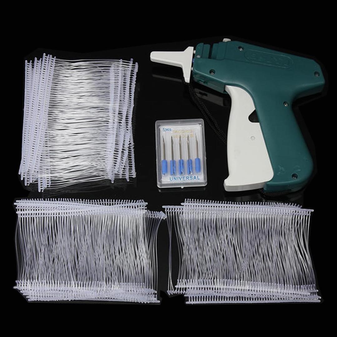 Clothes Price Label Tagging Gun, Labeler Clothing Tag Attacher with 1000(50) White Barbs Fasteners and 5 Extra Steel Needles