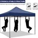 10x10 Heavy Duty Canopy Pop Up Commercial Canopy Tent, Vendor Tent with 400D Oxford Fabric for Camping Outdoor Events Parties Weddings, UPF 50+ Waterproof (Navy Blue)
