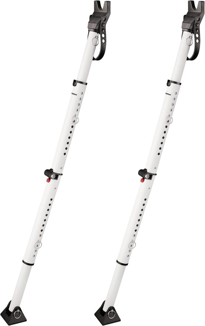 Master Lock White Compact Door Stopper Folding Security Bar, Adjustable from 25-1/2 to 43-1/2 Inches Long for Hinged and Sliding Doors, Door Barricade, Pack of 2, 270EC2