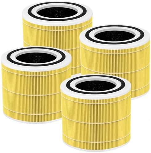 Carmerny Core 200S True HEPA Pet Replacement Filters Compatible with LEVOIT Core 200S Smart WiFi Air Cleaner Purifier, 3-Stage H13 Grade True HEPA Filter Set, Core 200S-RF, 4-Pack