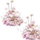 2pcs19inch Pink Free Standing Flowers Ball Bouquet Artificial Rose Arrangements Balls for Wedding Centerpieces Tables Chair Aisle Runner Flowers Decoration