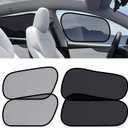 XCBYT Tesla Model Y Car window Shades for Baby | 4 PCS Cling Side Window Sun Shade for Sun Blocker, Heat Insulation | Semi-Transparent Car Privacy Window Covers | Transparent Front Driver Window Shade