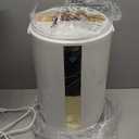 Keenray Towel Warmer for Bathroom, Towel Warmer Bucket with Heating Progress Bar, Fragrance Disc Holder, Leather Handle, Auto Shut-Off Towel Bucket Fits Up to Two 40" x 70" Towels, Bathrobe, Blankets (White/Champagne Gold)