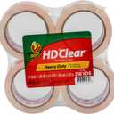 Duck HD Clear Packing Tape Refills - 4 Rolls of Strong Heavy Duty Packing Tape for Shipping and Moving, Boxes and Packaging - 1.88 In. x 54.6 Yards - 3" Core - Clear (240378)