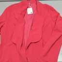 Women's Casual Blazer Long Sleeve Lightweight Open Front Blazer Work Office Blazers Jacket (Rose Red, XL)