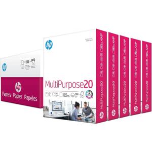HP Papers | 8.5 x 11 Paper | MultiPurpose 20 lb | 5 Ream Case - 2500 Sheets | 96 Bright | Made in USA - FSC Certified | 115100PC