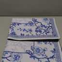 Chinoiserie Mahjong Mat with 1 Carrying Bag 31.5" x 31.5" Blue and White Rubber Anti Slip and Noise Reduction Multi Purpose Game Table Cover for Card, Board Tile Games