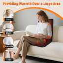 Heated Seat Cushion for Office - 12V Chair Heating Pad - Thick Seat Warmer wiht 7 Temp Levels & 12H Timer- Fast Heated Cover for Back,Hips Etc.Gift PackagingBlack