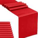 10-Pack Satin Table Runner Red 12 x 108 inches Long, Table Runners for Wedding, Birthday Parties, Banquets Decorations10 Pack, 12x108 Inch, Red