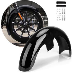 Metal 19 inch Motorcycle Front Fender Fit For Harley Touring Street Glide Electra Road King Glide Bagger (Mudguard Vivid Black)