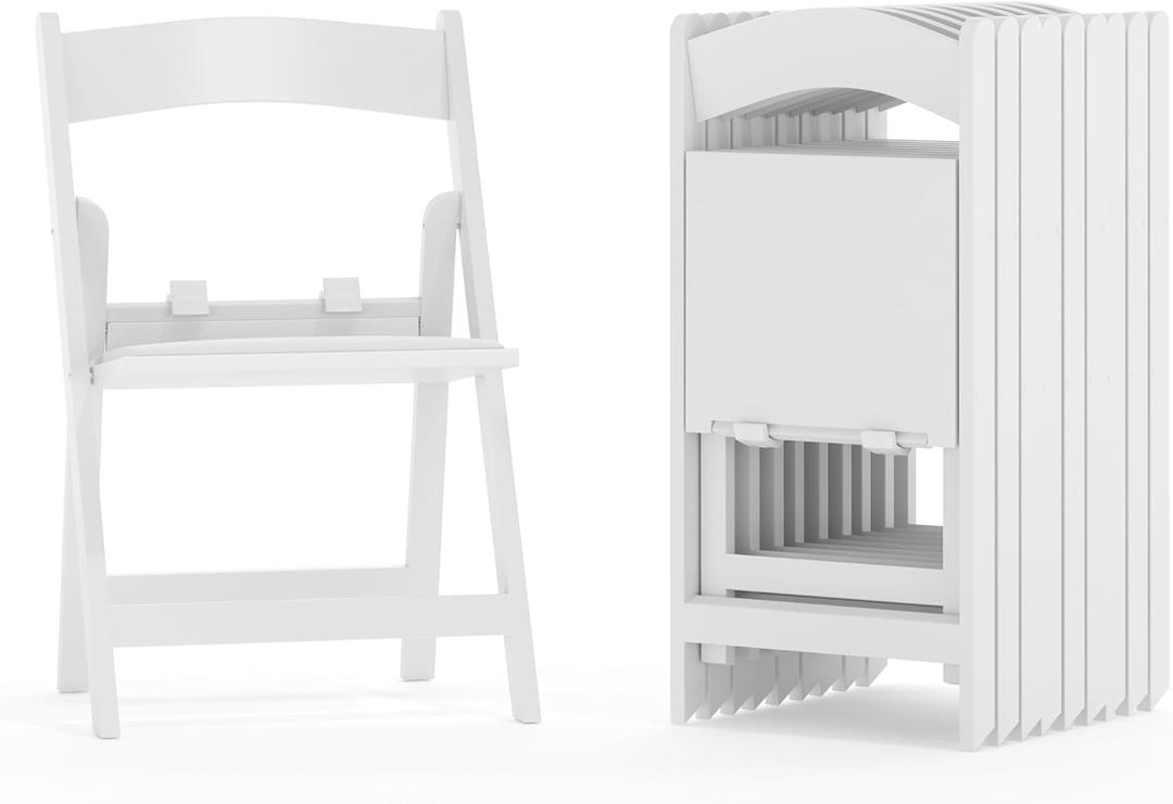 Flash Furniture Hercules Series Kids Padded Folding Chairs for Children, Children's Event Seats with 264-lb. Static Weight Capacity, Set of 10, White