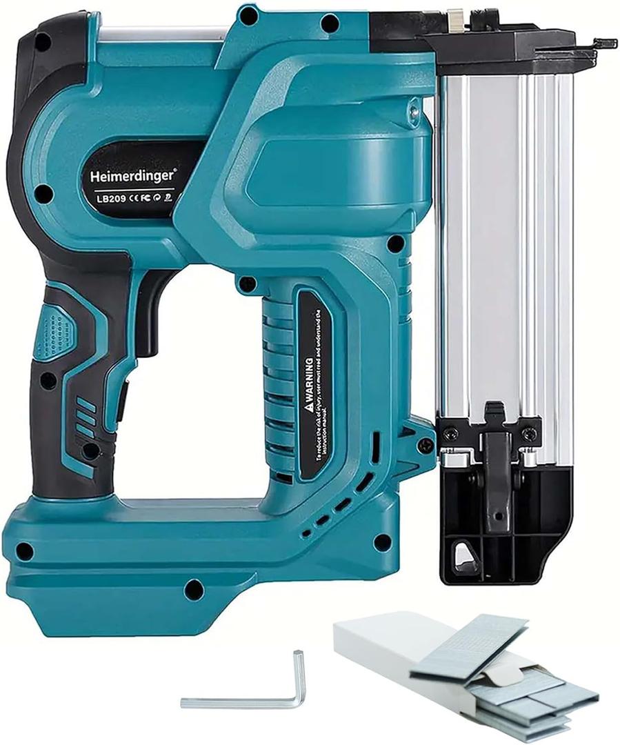 Cordless 2 Inch Brad Nailer Compatible with Makita 18V Battery,2-in-1 18GA Nail Gun Staple Gun with 1000pcs Nails for Woodworking,Upholstery