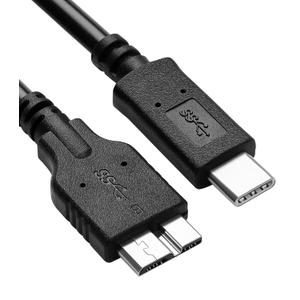 3.3FT USB 3.0 External Hard Drive Cord, Micro B to USB C for WD My Passport, Seagate, Toshiba, Canvio, LaCie, Compatible with iPhone 15, 16,17, PC, Mac, Samsung, LG, Moto, Pixel & Other USB-C Devices