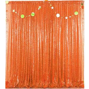 Orange Sequin Backdrop 8FTx8FT 1 Panel Glitter Fall Sequin Backdrop Sparkle Photo Background for Birthday Halloween Easter Thanksgiving
