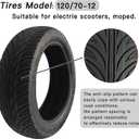 120/70-12 Scooter Tubeless Tire 12 inch Tire Front or Rear Thickened Anti-Skid