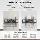 Full Motion TV Wall Mount for Most 37"-84" Flat Screen TV, Swivel or Tilt TV Wall Bracket with Dual Articulating Arms, for 12"-16" Wood Studs, Max VESA 600x400mm, Load 120 lbs by USX MOUNT