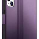 Dssairo for iPhone 15 Wallet Case, PU Leather Flip Folio Case with Card Holders Kickstand,RFID Blocking TPU Shockproof Inner Shell Phone Cover 6.1 Inch 2023 , Purple, Set Of 3
