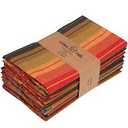 Urban Villa Napkins set of 12 red multi stripes 100% Cotton