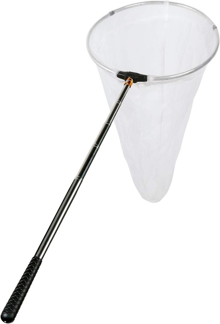 RESTCLOUD Insect and Butterfly Net with 12" Ring, 24" Net Depth, Handle Extends to 59 Inches for Adults and Kids (12" Ring, 59" Handle)