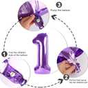 3 x Numbers 4 Balloons Purple Party Decorations for Women Men, 40 In Big Four Balloons for Engagement, Wedding, Celebration Party, Graduations, Photo Shoot