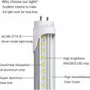 T8 2 Foot LED Tube Lights,20W 2000lm,G13 Bi-pin Base,24 inches End to End,F17T8 F18T8 Fluorescent Tubes Replacement,White 6500K 2ft LED Bulbs,Ballast Bypass,Dual-Powered for Cabinet,Pack of 10