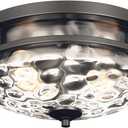 Flush Mount Ceiling Lights, 2-Light Farmhouse Close to Ceiling Light, Industrial Ceiling Lighting Fixture for Kitchen Hallway Bedroom Living Room Stairways Porch (Black)