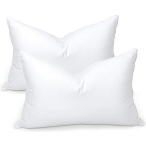 Ultra Soft Feather Pillows Queen Size Set of 2 - Goose Down Hotel Bed Pillow for Sleeping, (Down Fiber) Fluffy Support Surround Fill Polyester for Side, Back and Stomach Sleepers (Soft)