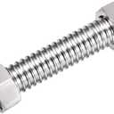 uxcell Corrugated Stainless Steel Flexible Water Line 3.9inch Long G1 Female Threaded Connector with Washer