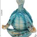 VVGIFTS Sea Turtle Meditation Yoga Decor, Garden Figurine Sea Turtle Meditating Coastal Beach Decorations, Zen Yoga Resin Statue for Home Office Decorations (Put the Palm Separate)