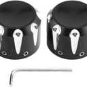 Motorcycle Front Axle,2pcs CNC Aluminum Front Axle Skull Nut Bolt Cover (Black)