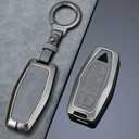 Key Fob Cover Compatible with Mitsubishi Outlander 2021 2022 2023 2024 Fob Case Zinc Alloy Protector Keychain 4 Buttons Gray A
