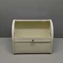 X458 Metal Bread Box for Kitchen Countertop - Stainless Steel Bread Box for Kitchen - Bread Storage Container - Airtight Holder for Homemade Bread, Cream Color