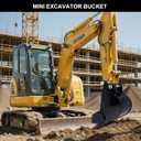 Mini Excavator Bucket Attachments - 200mm Backhoe Bucket Mini Excavator Accessories Parts for Excavators up to 2 Tons
