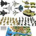 TOY Life Army Men Toy Set, Green Plastic Soldiers Action Figures, Army Guys Toys for Boys, Toy Army Men Set with Vehicles - Kids Army Toys for Ages 4-12
