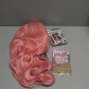 Pink Wig with Bangs for Women Long Pink Wavy Wigs 26 Inch Natural Looking Heat Resistant Synthetic Wig for Daily Party Use